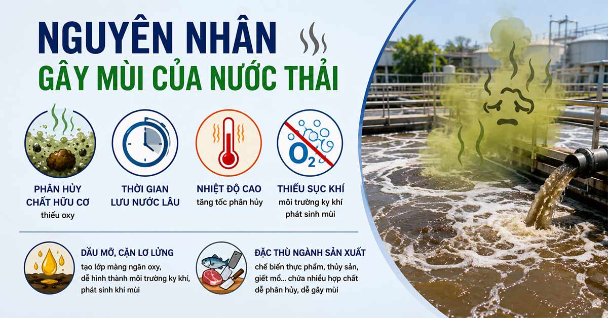 Nguyên nhân gây mùi của nước thải