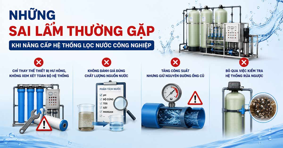 Những sai lầm thường gặp khi cải tạo hệ thống lọc nước công nghiệp