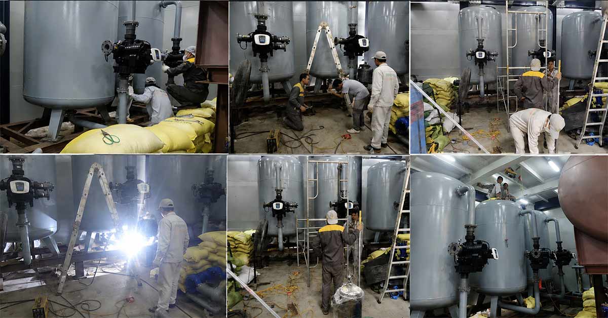 Lắp đặt cụm lọc áp lực đa tầng