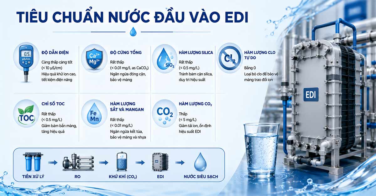 Các chỉ tiêu trong nước cần đáp ứng trước khi vào thiết bị EDI