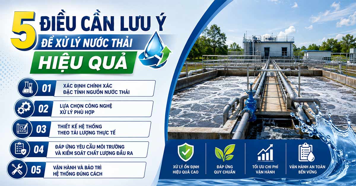 5 Điều cần lưu ý để xử lý nước thải hiệu quả