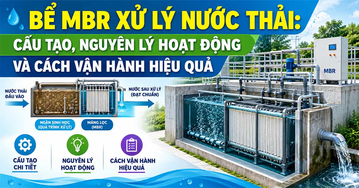 Bể MBR Xử Lý Nước Thải: Cấu Tạo, Nguyên Lý Hoạt Động Và Cách Vận Hành Hiệu Quả