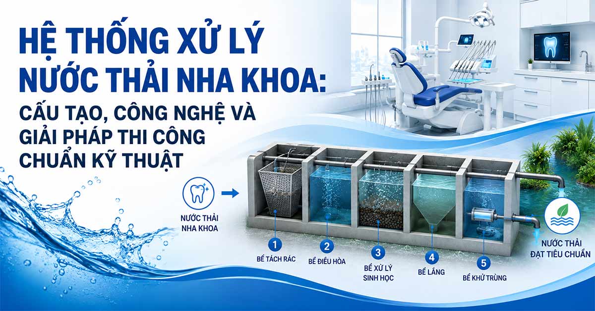 Hệ Thống Xử Lý Nước Thải Nha Khoa: Cấu Tạo, Công Nghệ Và Giải Pháp Thi Công Chuẩn Kỹ Thuật
