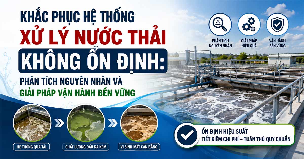 Khắc Phục Hệ Thống Xử Lý Nước Thải Không Ổn Định: Phân Tích Nguyên Nhân Và Giải Pháp Vận Hành Bền Vững
