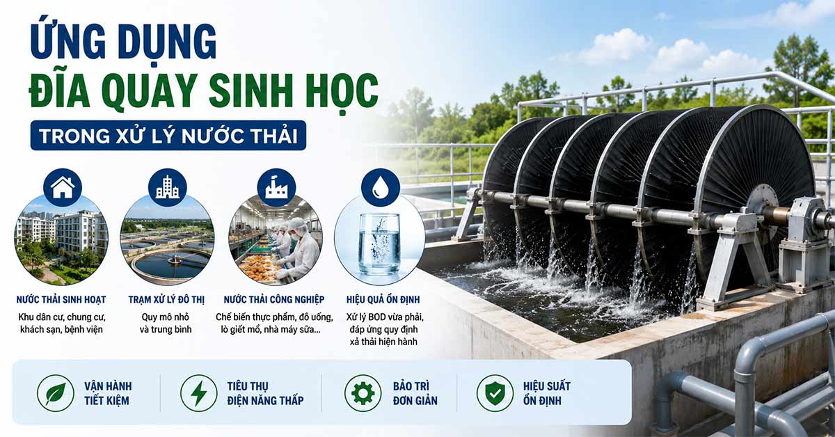 Ứng dụng của đĩa quay sinh học trong xử lý nước thải