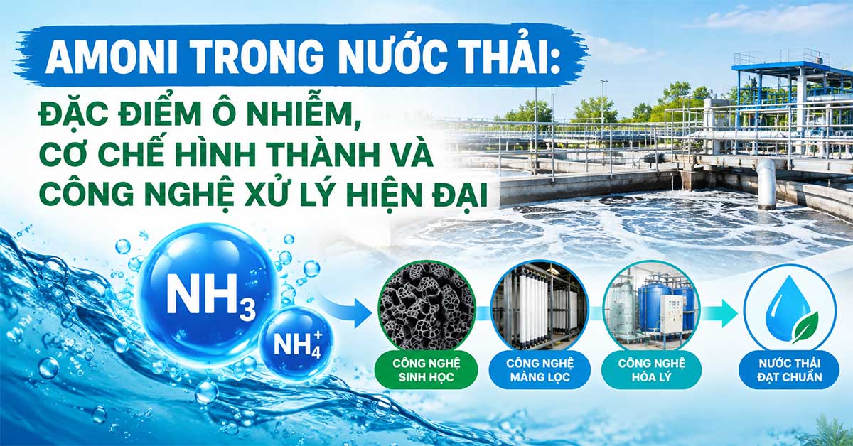 Amoni Trong Nước Thải: Đặc Điểm Ô Nhiễm, Cơ Chế Hình Thành Và Công Nghệ Xử Lý Hiện Đại