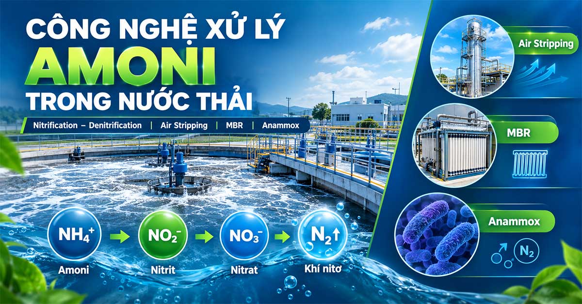 Công nghệ xử lý amoni trong nước thải phổ biến hiện nay