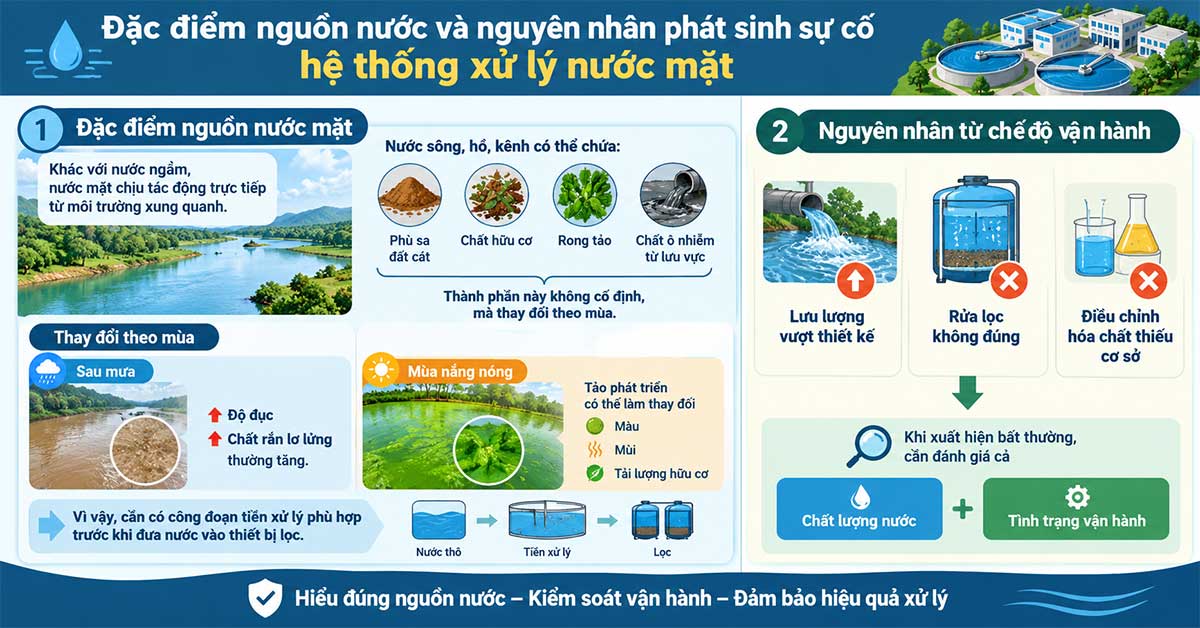 Đặc điểm nguồn nước và nguyên nhân phát sinh sự cố