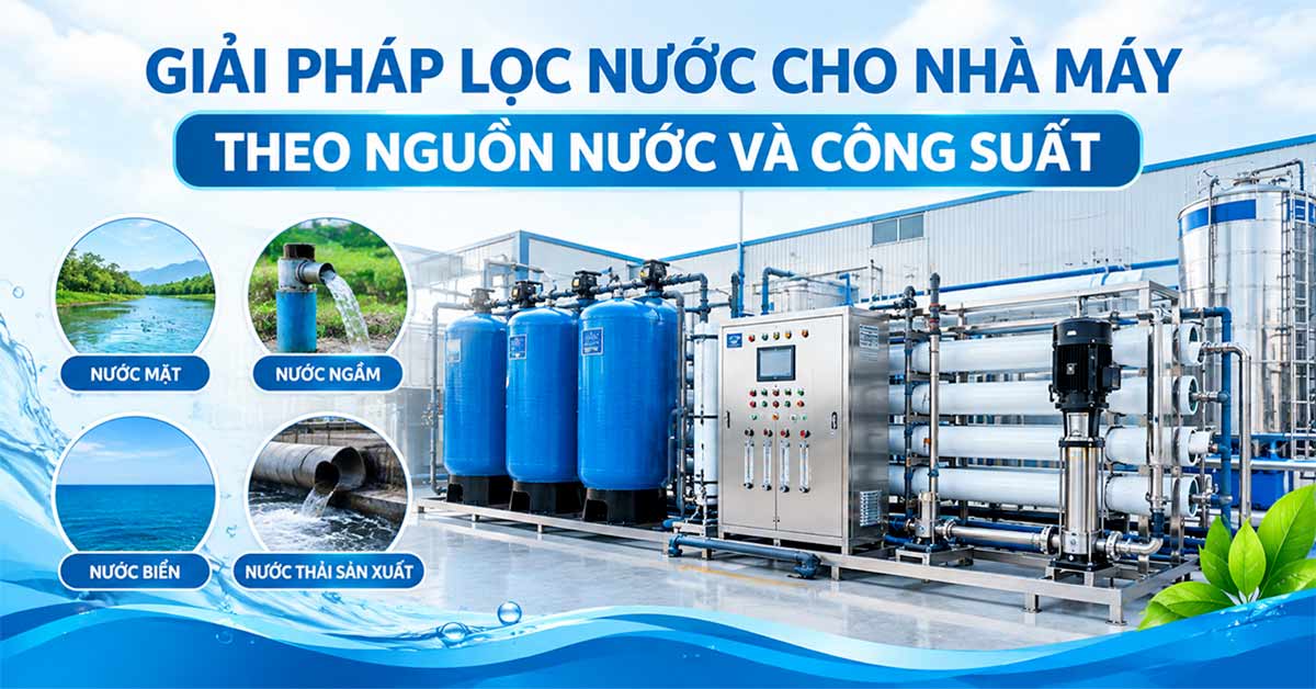 Giải Pháp Lọc Nước Cho Nhà Máy Theo Nguồn Nước Và Công Suất