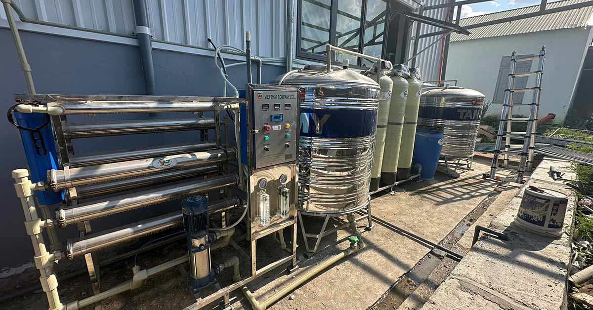 Hoàn thiện di chuyển vị trí, lắp đặt lại hệ thống RO 1500l/h cho khách hàng tại Thanh Hóa