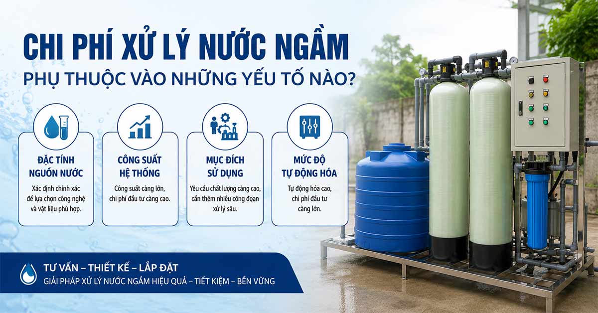 Yếu tố ảnh hưởng đến chi phí xử lý nước ngầm