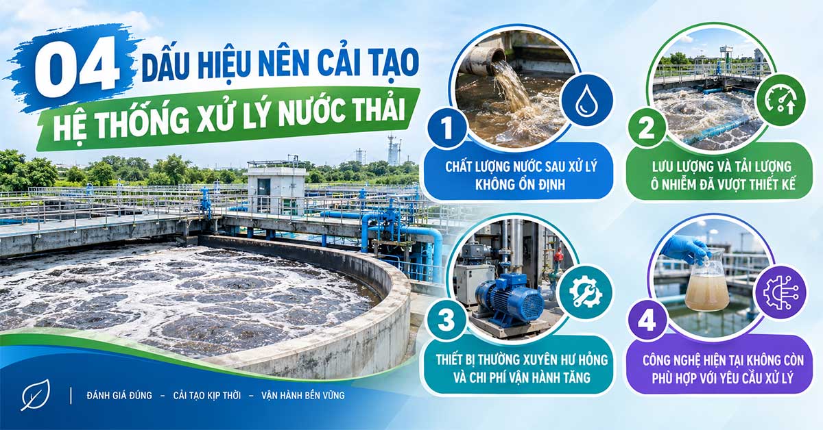 04 dấu hiệu nên cải tạo hệ thống xử lý nước thải