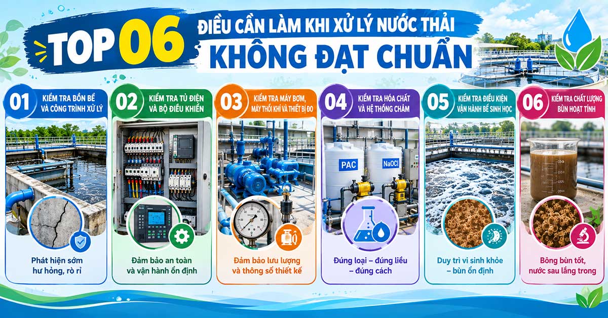 Top 06 điều cần làm khi xử lý nước thải không đạt chuẩn