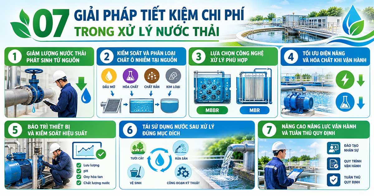 07 giải pháp tiết kiệm chi phí trong xử lý nước thải