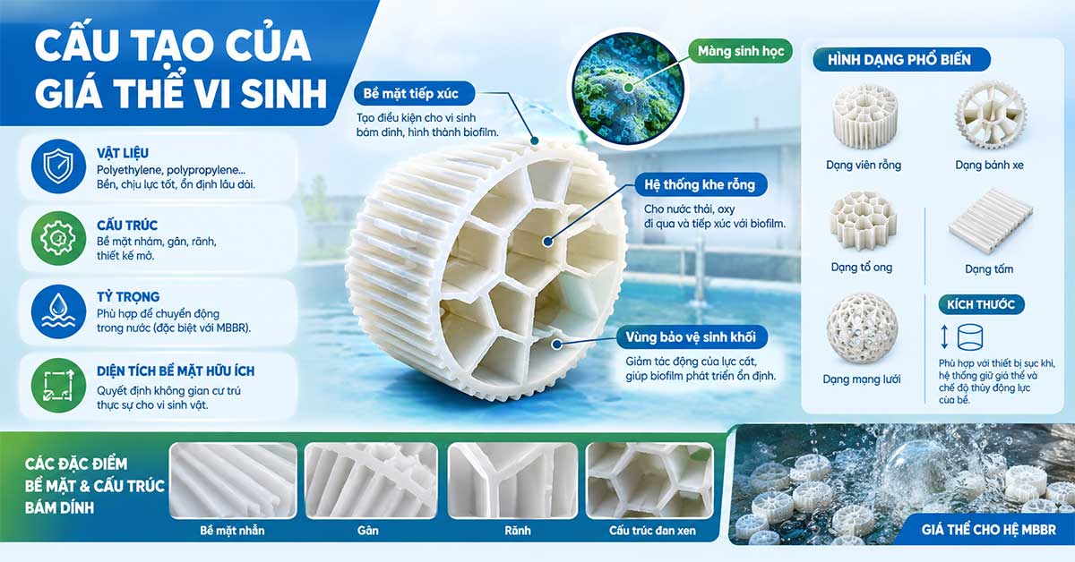 Cấu tạo của giá thể vi sinh