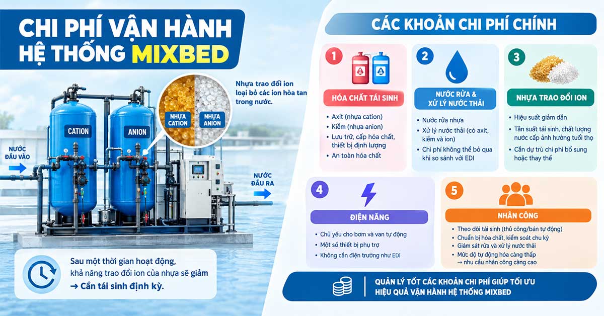 Chi phí vận hành hệ thống Mixbed