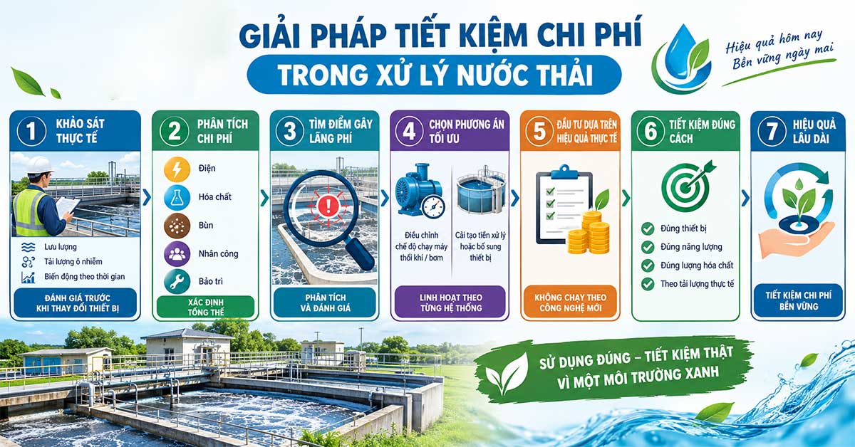 Cách triển khai 07 giải pháp tiết kiệm chi phí trong xử lý nước thải