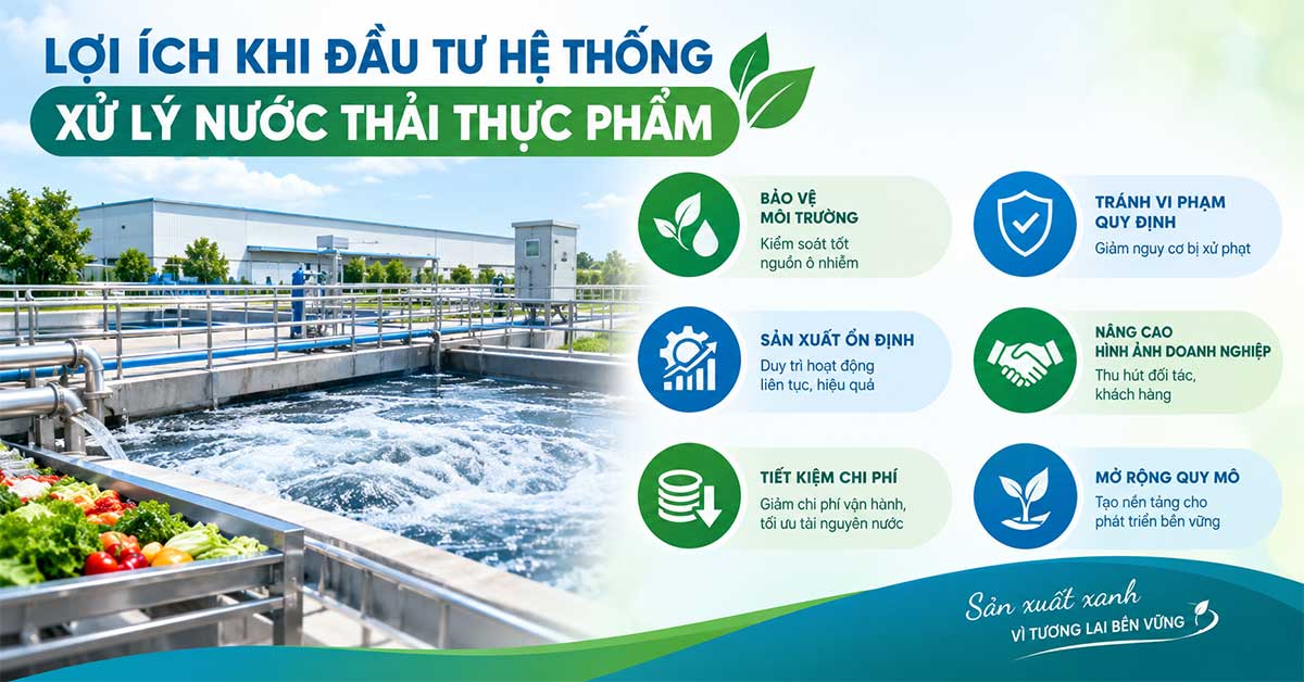 Lợi ích khi đầu tư hệ thống xử lý nước thải thực phẩm