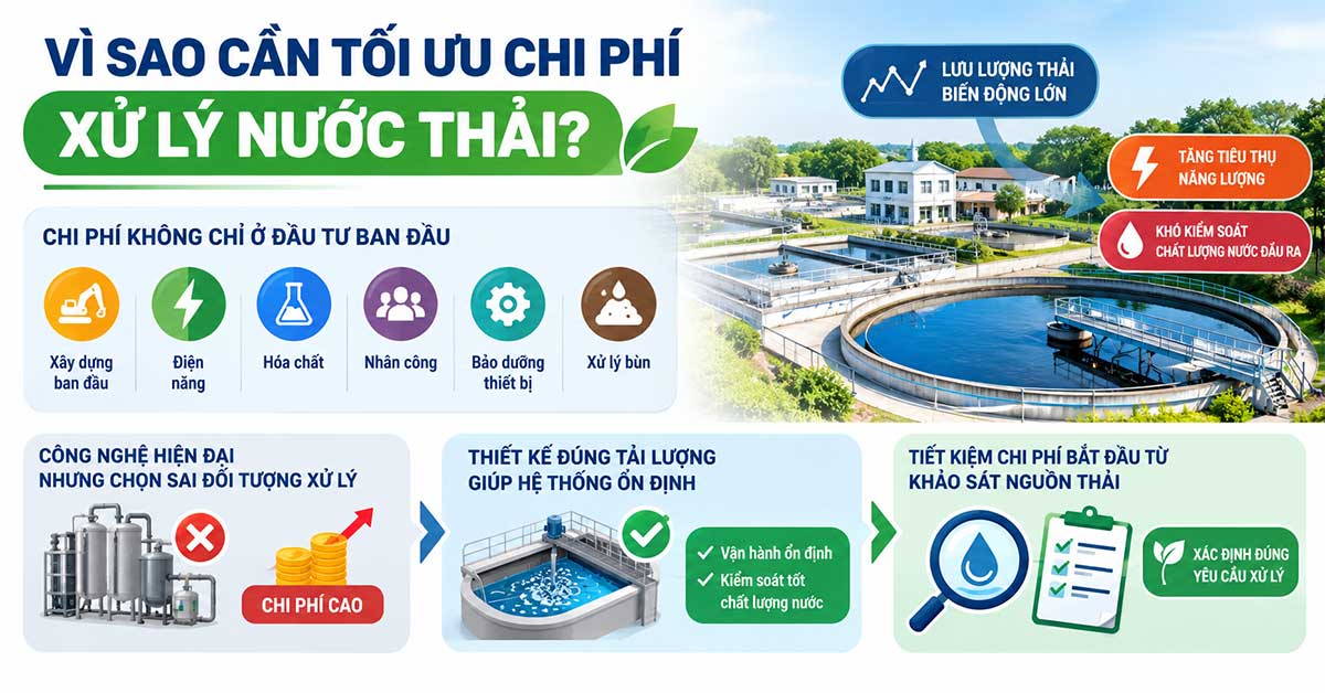 Lý do cần tối ưu chi phí xử lý nước thải