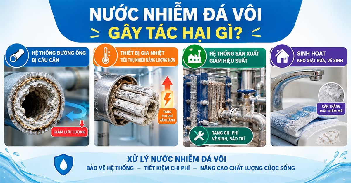 Tác hại của nước nhiễm đá vôi
