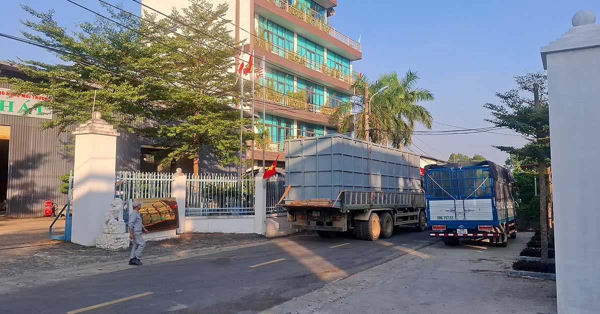 Vận chuyển module xử lý nước thải hợp khối 50m3/ngày đêm đến Hải Phòng